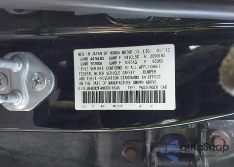 2012 Acura Tsx 2.4 from USA, damaged, VIN JH4CU2F49CC016545